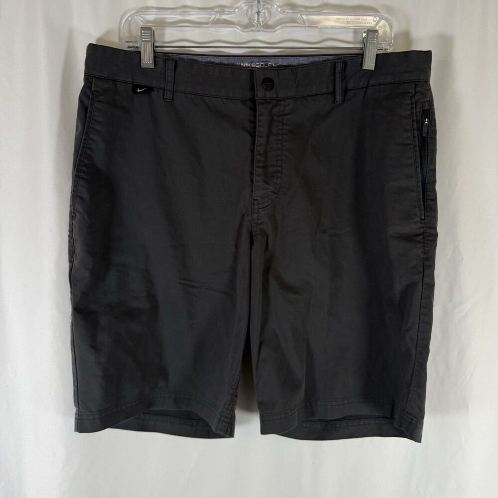 Nike Golf Shorts Men's 35 Grey Chino Flat Front Modern Fit Dri Fit 9.5" Inseam